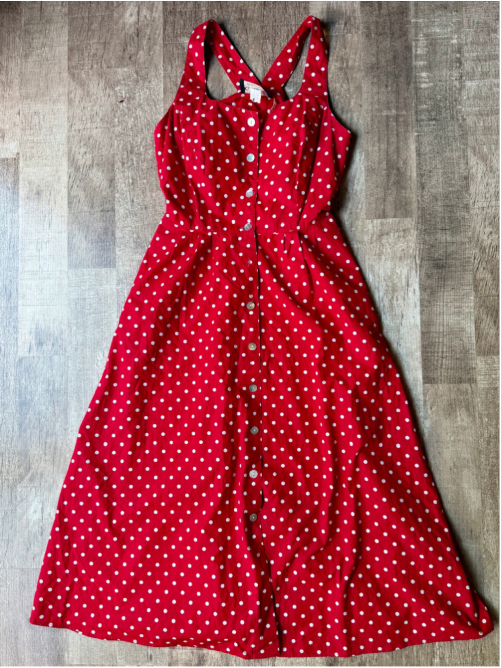 Vintage 1980s Classics by Carol Anderson Red Polka Dot Midi Sundress Size 12